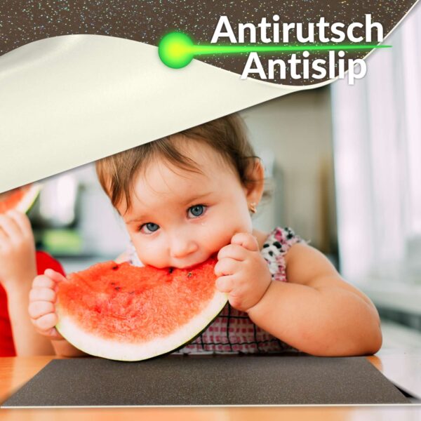 Tischset Platzsets Platzdeckchen abwaschbar Tischuntersetzer PVC hitzebeständig Glitzer Uni Braun 30x45cm