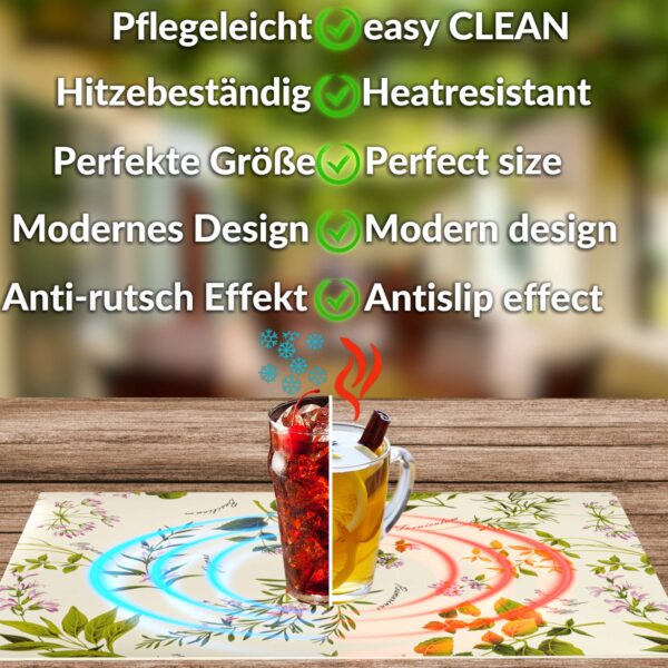 Tischset Platzsets Platzdeckchen abwaschbar Tischuntersetzer PVC hitzebeständig Botanica 35x50cm