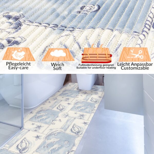 Weichschaummatte Badematte rutschfest Badvorleger Meterware Antirutschmatte Delfine 65cm