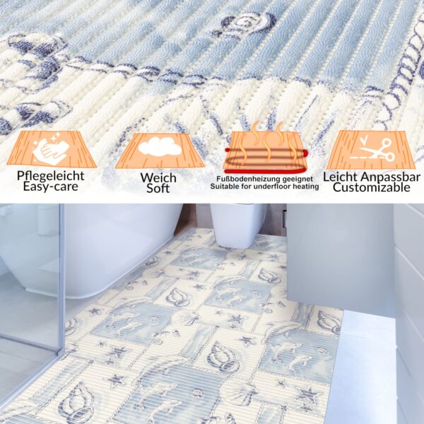 Weichschaummatte Badematte rutschfest Badvorleger Meterware Antirutschmatte Delfine 130cm