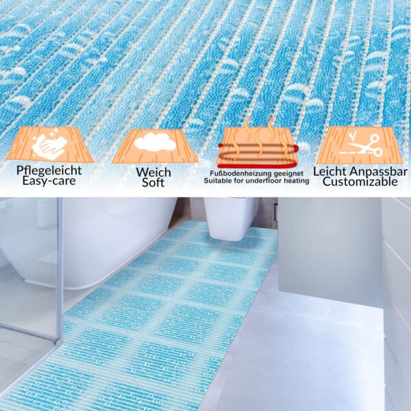 Weichschaummatte Badematte rutschfest Badvorleger Meterware Antirutschmatte Therme 65cm