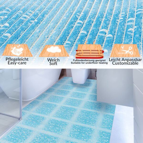 Weichschaummatte Badematte rutschfest Badvorleger Meterware Antirutschmatte Therme 130cm