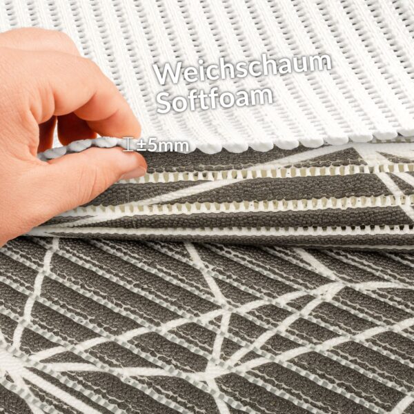 Weichschaummatte Badematte rutschfest Badvorleger Meterware Antirutschmatte PrismaPrisma Schwarz 65cm