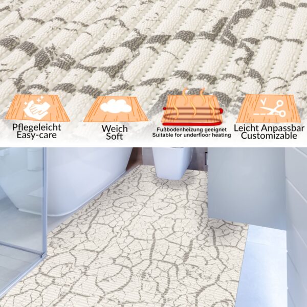 Weichschaummatte Badematte rutschfest Badvorleger Meterware Antirutschmatte MarmorMarmor Grau 130cm