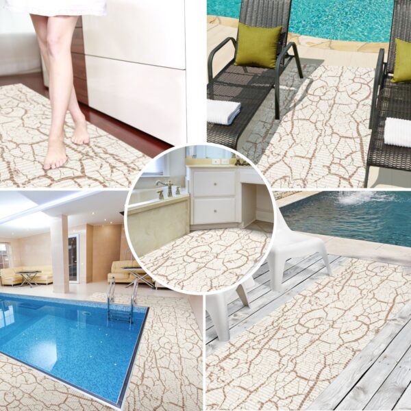 Weichschaummatte Badematte rutschfest Badvorleger Meterware Antirutschmatte MarmorMarmor Beige 65cm