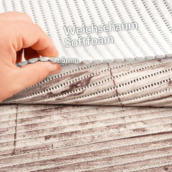 Weichschaummatte Badematte rutschfest Badvorleger Meterware Antirutschmatte Holz 65cm