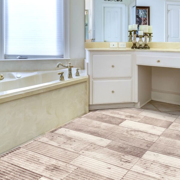 Weichschaummatte Badematte rutschfest Badvorleger Meterware Antirutschmatte Holz 130cm