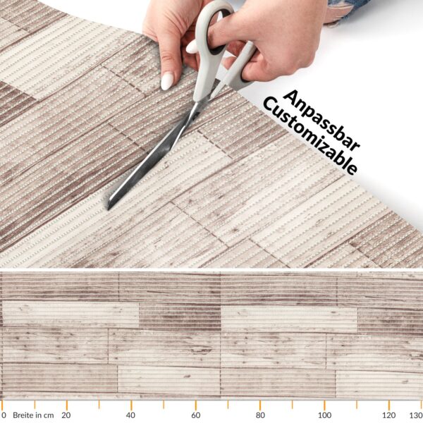 Weichschaummatte Badematte rutschfest Badvorleger Meterware Antirutschmatte Holz 130cm