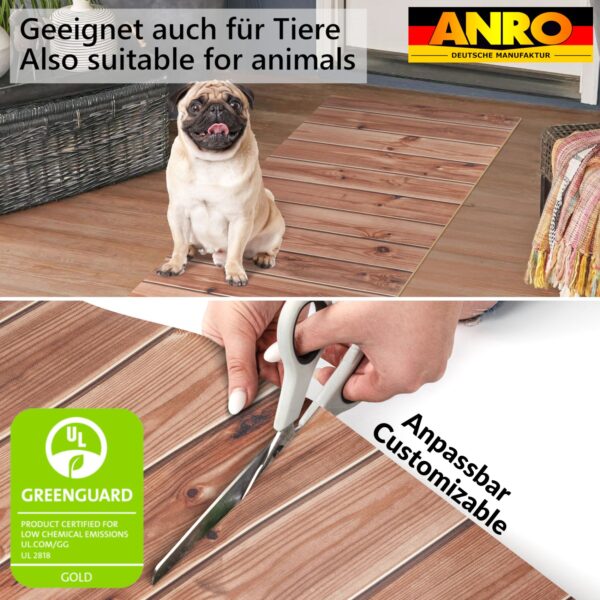 Küchenteppich Küchenläufer rutschfest Flur Läufer Teppichläufer Holz Braun