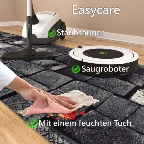Küchenteppich Küchenläufer rutschfest Flur Läufer Teppichläufer Holz Anthrazit