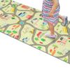Küchenläufer rutschfest abwischbar Teppich Spielkarte Stadt für Kinder Mehrfarbig 65cm Breit