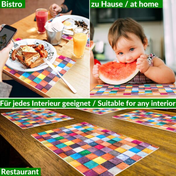 Tischset Platzsets Platzdeckchen abwaschbar Tischuntersetzer PVC hitzebeständig Mosaik 35x50cm