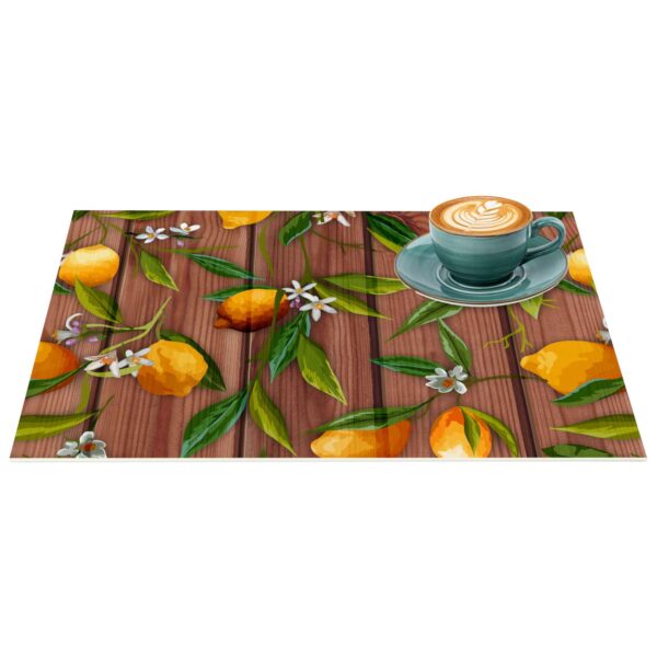 Tischset Platzsets Platzdeckchen abwaschbar Tischuntersetzer PVC hitzebeständig Zitrone Braun Grau 35x50cm