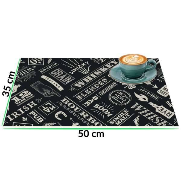 Tischset Platzsets Platzdeckchen abwaschbar Tischuntersetzer PVC hitzebeständig Whisky Anthrazit 35x50cm