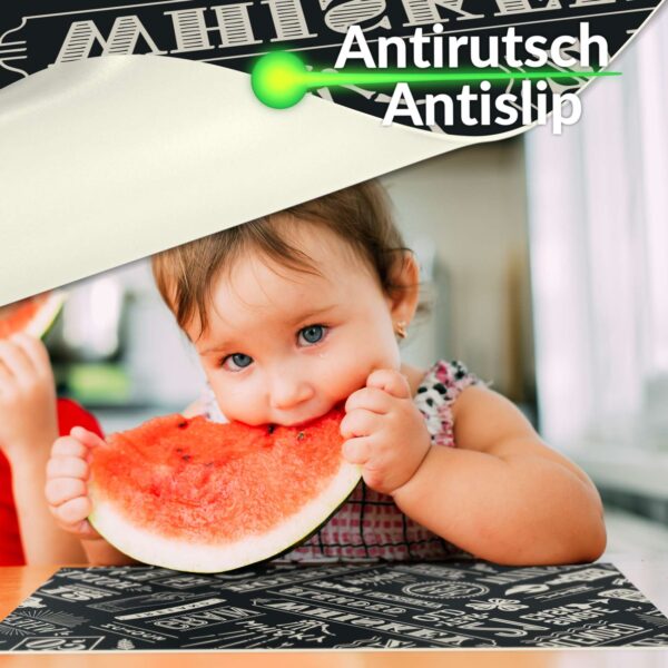 Tischset Platzsets Platzdeckchen abwaschbar Tischuntersetzer PVC hitzebeständig Whisky Anthrazit 35x50cm