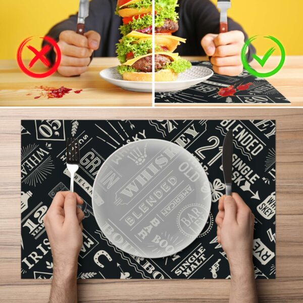 Tischset Platzsets Platzdeckchen abwaschbar Tischuntersetzer PVC hitzebeständig Whisky Anthrazit 35x50cm