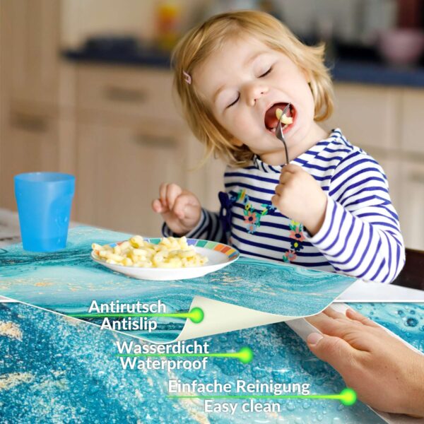 Tischset Platzsets Platzdeckchen abwaschbar Tischuntersetzer PVC hitzebeständig Marmor Blau 35x50cm