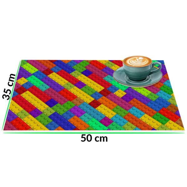 Tischset Platzsets Platzdeckchen abwaschbar Tischuntersetzer PVC hitzebeständig Bunte Bausteine 35x50cm