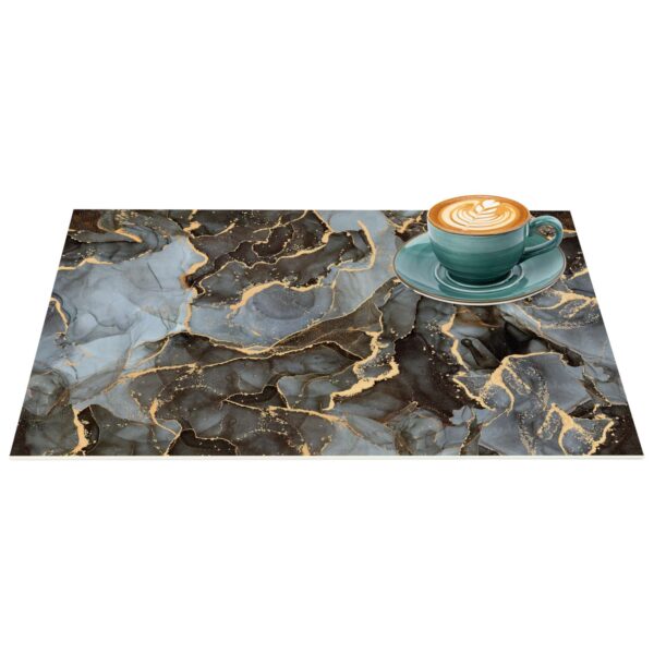 Tischset Platzsets Platzdeckchen abwaschbar Tischuntersetzer PVC hitzebeständig Marmor Dunkel 35x50cm