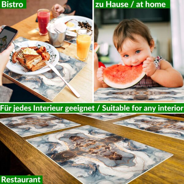 Tischset Platzsets Platzdeckchen abwaschbar Tischuntersetzer PVC hitzebeständig Marmor Hell 35x50cm