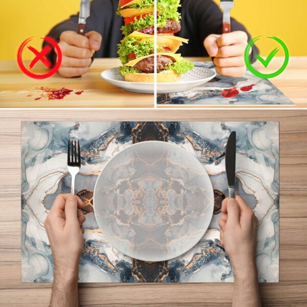 Tischset Platzsets Platzdeckchen abwaschbar Tischuntersetzer PVC hitzebeständig Marmor Hell 35x50cm