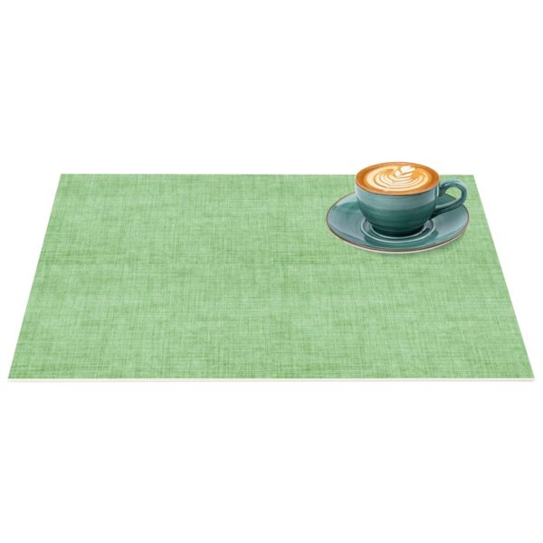 Tischset Platzset Platzdeckchen abwaschbar Tischuntersetzer PVC hitzebeständig Uni Leinen green 30x45cm
