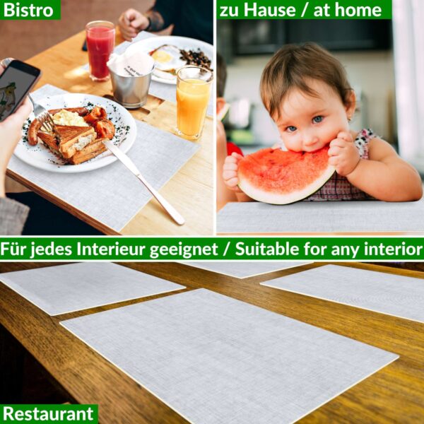 Tischset Platzsets Platzdeckchen abwaschbar Tischuntersetzer PVC hitzebeständig Uni Leinen light 35x50cm