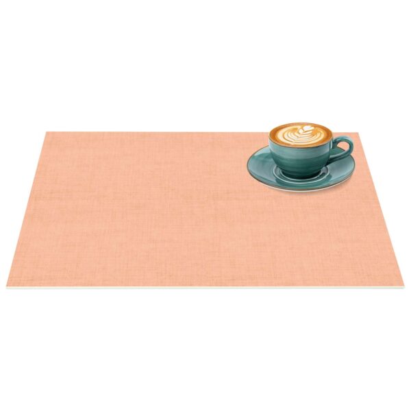 Tischset Platzset Platzdeckchen abwaschbar Tischuntersetzer PVC hitzebeständig Uni Leinen peach 30x45cm