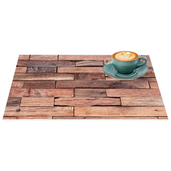 Tischset Platzsets Platzdeckchen abwaschbar Tischuntersetzer PVC hitzebeständig Whisky Wood Braun 35x50cm