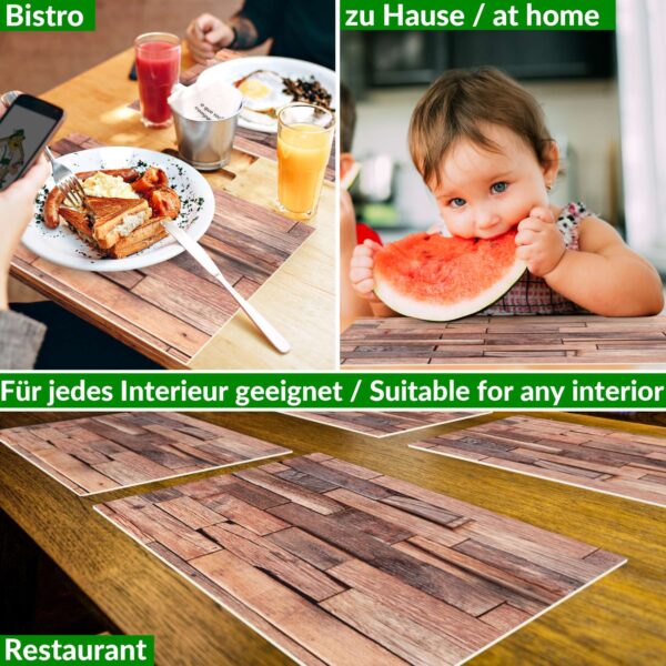 Tischset Platzsets Platzdeckchen abwaschbar Tischuntersetzer PVC hitzebeständig Whisky Wood Braun 35x50cm