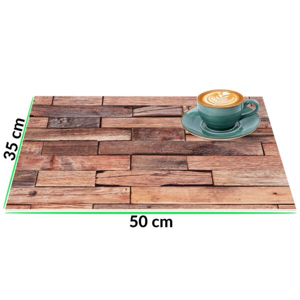 Tischset Platzsets Platzdeckchen abwaschbar Tischuntersetzer PVC hitzebeständig Whisky Wood Braun 35x50cm