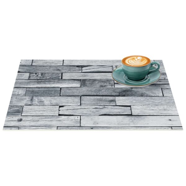 Tischset Platzsets Platzdeckchen abwaschbar Tischuntersetzer PVC hitzebeständig Whisky Wood Grau 35x50cm