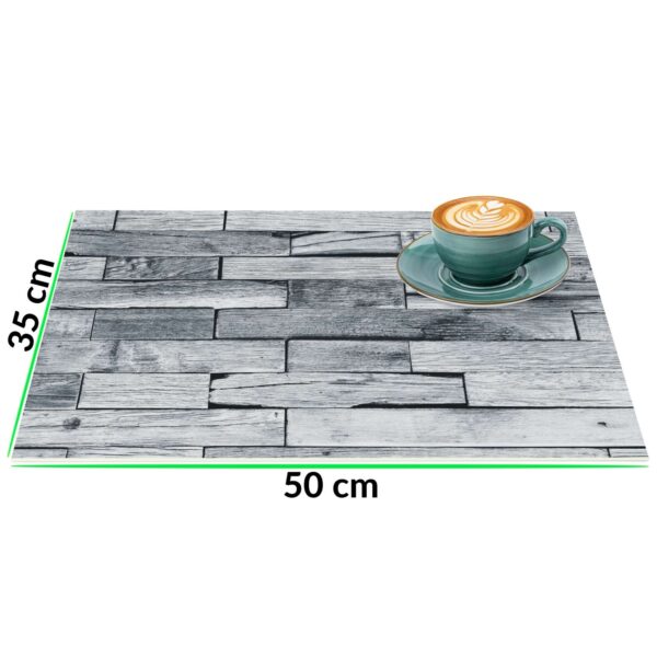Tischset Platzsets Platzdeckchen abwaschbar Tischuntersetzer PVC hitzebeständig Whisky Wood Grau 35x50cm