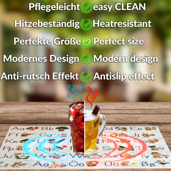 Hochwertige PVC Tischset – Made in Germany Alphabet 35x50cm