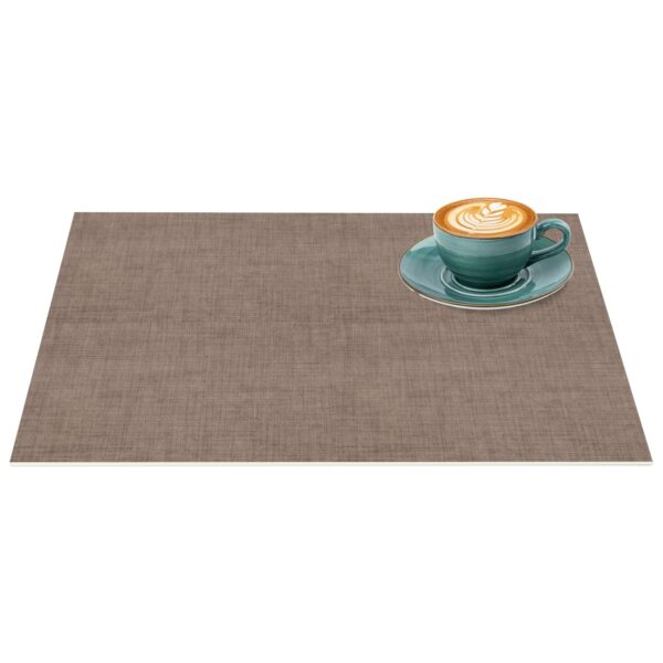 Tischset Platzset Platzdeckchen abwaschbar Tischuntersetzer PVC hitzebeständig Uni Leinen Braun 30x45cm