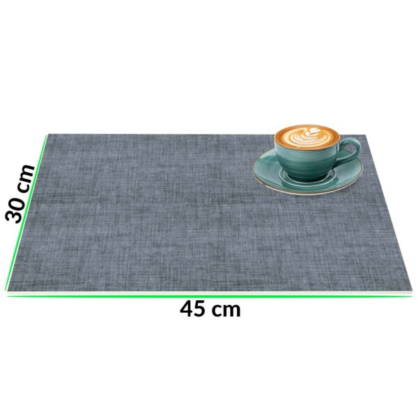 Platzdeckchen Tischset Platzset abwaschbar Tischuntersetzer PVC hitzebeständig Uni Leinen Dark 30x45cm