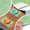 Tischset Platzset Platzdeckchen abwaschbar Tischuntersetzer PVC hitzebeständig Uni Leinen green 30x45cm