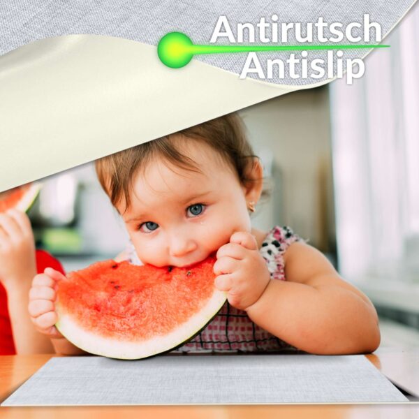 Tischset Platzset Platzdeckchen abwaschbar Tischuntersetzer PVC hitzebeständig Uni Leinen light 30x45cm
