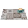Tischset Platzsets Platzdeckchen abwaschbar Tischuntersetzer PVC hitzebeständig Patchwork Holz Liebe 30x45cm