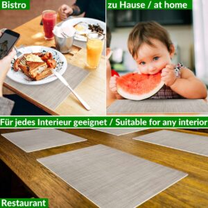 Tischset Platzsets Platzdeckchen abwaschbar Tischuntersetzer PVC hitzebeständig Falschuni Beige 30x45cm
