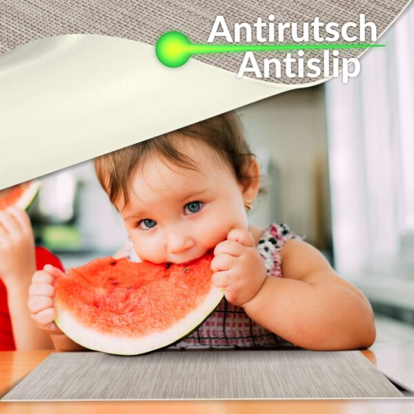 Tischset Platzsets Platzdeckchen abwaschbar Tischuntersetzer PVC hitzebeständig Falschuni Beige 30x45cm