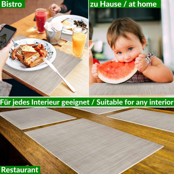 Tischset Platzsets Platzdeckchen abwaschbar Tischuntersetzer PVC hitzebeständig Falschuni Beige 35x50cm
