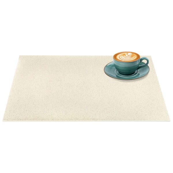 Tischset Platzset Platzdeckchen abwaschbar Tischuntersetzer PVC hitzebeständig Glitzer Uni Beige 30x45cm