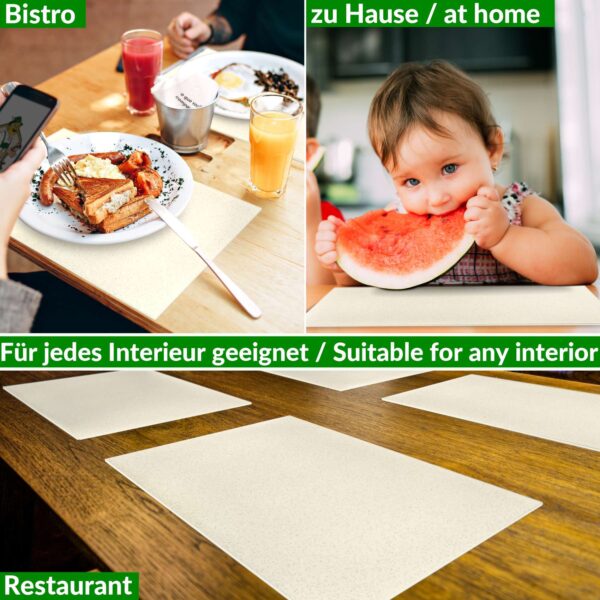 Tischset Platzset Platzdeckchen abwaschbar Tischuntersetzer PVC hitzebeständig Glitzer Uni Beige 30x45cm