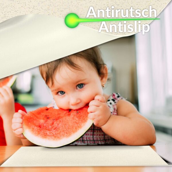 Tischset Platzsets Platzdeckchen abwaschbar Tischuntersetzer PVC hitzebeständig Glitzer Uni Beige 35x50cm