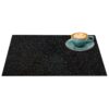 Tischset Platzsets Platzdeckchen abwaschbar Tischuntersetzer PVC hitzebeständig Glitzer Uni Schwarz 35x50cm