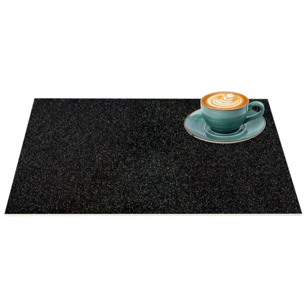 Tischset Platzset Platzdeckchen abwaschbar Tischuntersetzer PVC hitzebeständig Glitzer Uni Schwarz 30x45cm