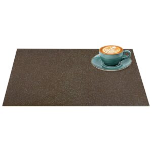 Tischset Platzsets Platzdeckchen abwaschbar Tischuntersetzer PVC hitzebeständig Glitzer Uni Braun 30x45cm