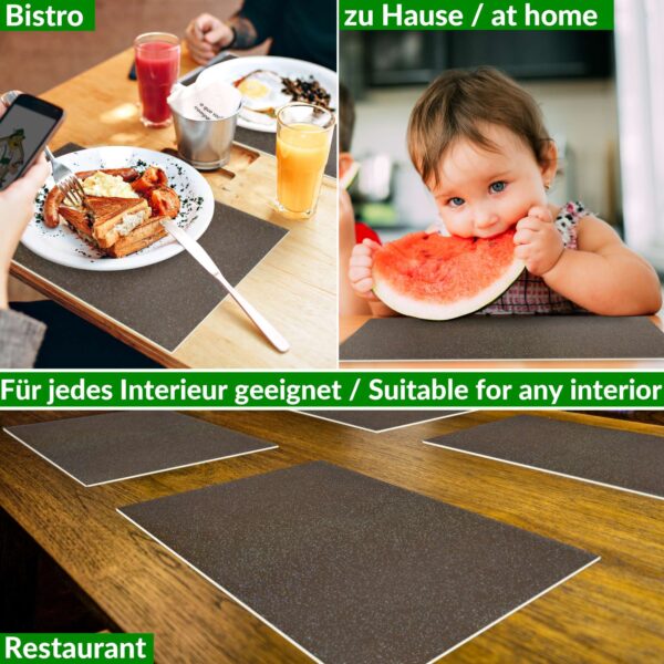 Tischset Platzsets Platzdeckchen abwaschbar Tischuntersetzer PVC hitzebeständig Glitzer Uni Braun 30x45cm
