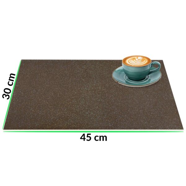 Tischset Platzsets Platzdeckchen abwaschbar Tischuntersetzer PVC hitzebeständig Glitzer Uni Braun 30x45cm